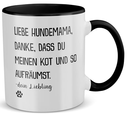 22Feels Hundemama Tasse Frauchen Geschenk für Frauen Hundemutter Ein Hund (Zweifarbig Weiss-Schwarz) von 22Feels