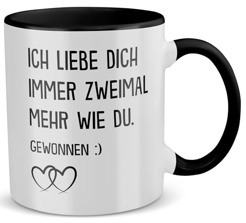 22Feels Jahrestag Geschenk für Frauen und Männer, Ihn Sie, Pärchen Paar Tasse, Beziehung, Valentinstag, Hochzeitstag, Freund Freundin, Ehemann Ehefrau Spruch (Zweifarbig Weiss-Schwarz) von 22Feels