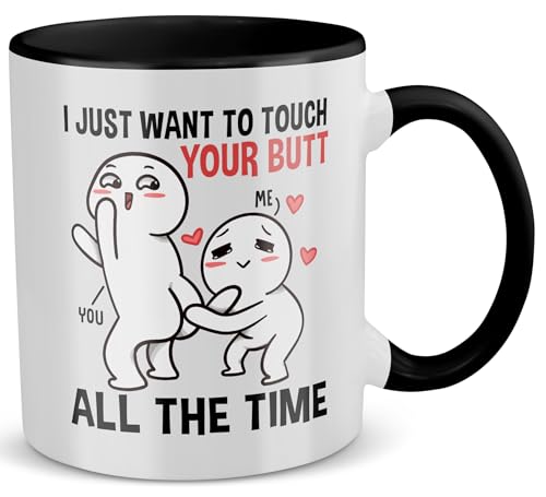 22Feels Jahrestag Geschenk für Frauen und Männer, Ihn Sie, Pärchen Paar Tasse, Beziehung, Valentinstag, Hochzeitstag, Freund Freundin, Ehemann Ehefrau Spruch (Zweifarbig Weiss-Schwarz) von 22Feels