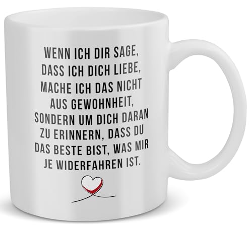 22Feels Jahrestag Geschenk für Sie und Ihn Freundin Tasse Beziehung Lustig Liebesbeweis Freund Mann Frau Valentinstag Hochzeitstag Verlobung 1 Jahr 2 Jahre Spruch Wenn Ich Dir Sage von 22Feels