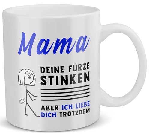 22Feels Mama Geschenk Mutter Tasse Deine Fürze Stinken Geburtstag Muttertag Weihnachten von Tochter Sohn Mami Geburtstag Idee Frau Mutti Familie von 22Feels