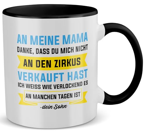 22Feels Mutter Sohn Tasse, Mama Geschenk zum Muttertag von Kind, Geburtstag, Kaffeetasse für Frauen, Haferl (Zweifarbig Weiss-Schwarz) von 22Feels