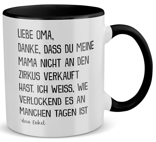 22Feels Oma Geschenk von Enkel, Grossmutter Tasse Geburtstag, Idee für Frauen Omi Grosseltern Familie (Zweifarbig Weiss-Schwarz) von 22Feels