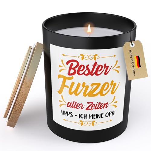 22Feels Opa Geschenk Spruchkerze Geburtstag Grossvater Sojawachs Kerze im Glas "Bester Furzer Aller Zeiten" Grosseltern Handgemacht Schwarz mit Spruch Duft Deko Vegan Nachhaltig - ZITRUS 22Feels Opa Geschenk Spruchkerze Geburtstag Grossvater Sojawachs Kerze im Glas "Bester Furzer Aller Zeiten" Grosseltern Handgemacht Schwarz mit Spruch Duft Deko Vegan Nachhaltig - ZITRUS von 22Feels