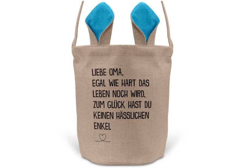 22Feels Osternest Oma Osterkorb v. Enkel Grossmutter Henkel Geschenk Blau Ostern Deko, In Deutschland Bedruckt von 22Feels
