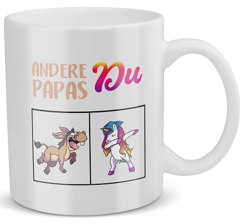 22Feels Papa Geschenk zum Geburtstag, Einhorn Andere Du Vater Tasse von Tochter Sohn, Weihnachten, Vaterta, Kaffeetasse für Männer, Haferl von 22Feels