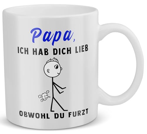 22Feels Papa Geschenk zum Geburtstag, Weihnachten, Vatertag, Vater Tasse von Tochter Sohn, Kaffeetasse für Männer, Haferl von 22Feels