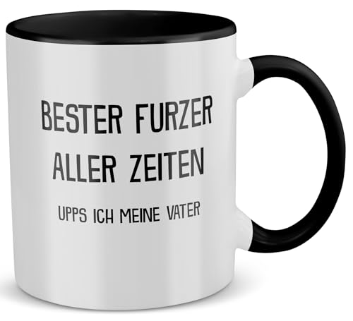 22Feels Papa Geschenk zum Vatertag, Geburtstag, Vater Tasse von Tochter Sohn, Kaffeetasse für Männer, Haferl (Zweifarbig Weiss-Schwarz) von 22Feels