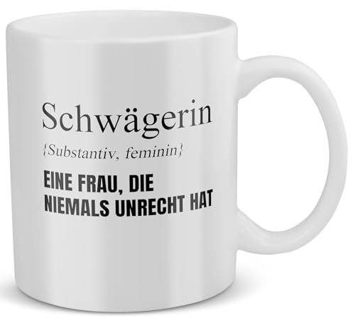 22Feels Schwägerin Definition Tasse, Geschenk zur Hochzeit, Geburtstag, Weihnachten, Kaffeetasse für Frauen von 22Feels