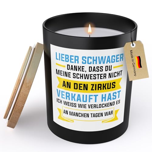 22Feels Schwager Geschenk Spruchkerze MEINE SCHWESTER Hochzeit Sojawachs Kerze im Glas "Danke Dass Du Mich Nicht" Bruder der Braut des Bräutigams Handgemacht Duft Vegan Nachhaltig - ZITRUS 22Feels Schwager Geschenk Spruchkerze MEINE SCHWESTER Hochzeit Sojawachs Kerze im Glas "Danke Dass Du Mich Nicht" Bruder der Braut des Bräutigams Handgemacht Duft Vegan Nachhaltig - ZITRUS von 22Feels