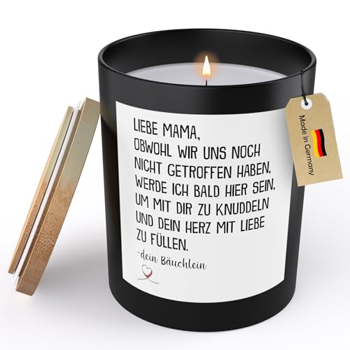 22Feels Schwangerschaft Geschenk Spruchkerze Frauen Werdende Mama Sojawachs Kerze im Glas Mom To Be Bald Mutter Handgemacht Duft Deko Vegan Nachhaltig - ZITRUS von 22Feels