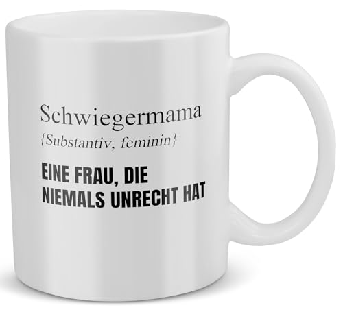 22Feels Schwiegermama Definition Tasse, Schwiegermutter Geschenk zur Hochzeit für Schwiegereltern Frau Geburtstag Muttertag Weihnachten Haferl von 22Feels