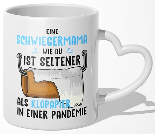 22Feels Schwiegermutter Geschenk Schwiegermama Tasse zur Hochzeit für Schwiegereltern Frau Geburtstag Muttertag Weihnachten Haferl (Herzhenkel Weiss) von 22Feels