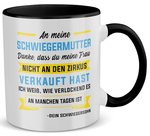 22Feels Schwiegermutter Geschenk von Bräutigam Schwiegersohn, Schwiegermama Tasse zur Hochzeit Muttertag Geburtstag, Kaffeetasse für Frauen (Zweifarbig Weiss-Schwarz) von 22Feels