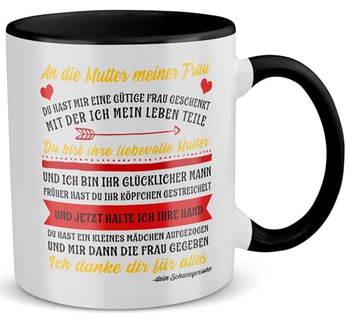 22Feels Schwiegermutter Geschenk von Bräutigam Schwiegersohn, Schwiegermama Tasse zur Hochzeit Muttertag Geburtstag, Kaffeetasse für Frauen (Zweifarbig Weiss-Schwarz) von 22Feels