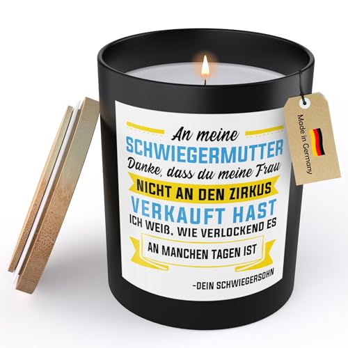 22Feels Schwiegermutter Geschenk von Schwiegersohn Spruchkerze "Danke Dass Du Mich Nicht" Hochzeit von Bräutigam Geburtstag Muttertag Sojawachs Kerze Handgemacht Duft Nachhaltig - ZITRUS 22Feels Schwiegermutter Geschenk von Schwiegersohn Spruchkerze "Danke Dass Du Mich Nicht" Hochzeit von Bräutigam Geburtstag Muttertag Sojawachs Kerze Handgemacht Duft Nachhaltig - ZITRUS von 22Feels