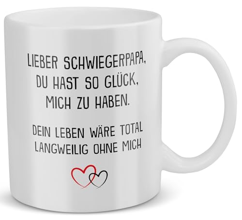 22Feels Schwiegervater Geschenk Schwiegerpapa Tasse zur Hochzeit für Schwiegereltern Mann Geburtstag Vatertag Weihnachten Herrentag Haferl von 22Feels