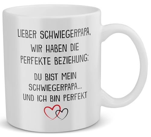 22Feels Schwiegervater Geschenk Schwiegerpapa Tasse zur Hochzeit für Schwiegereltern Mann Geburtstag Vatertag Weihnachten Herrentag Haferl von 22Feels