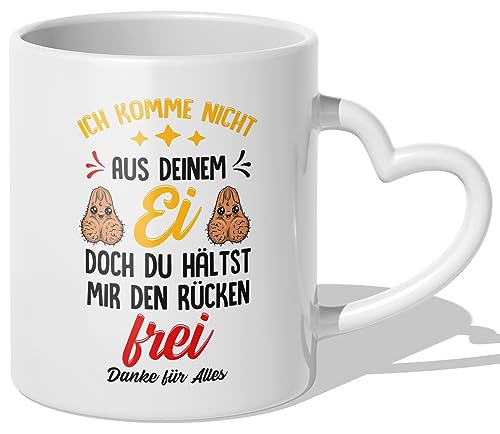 22Feels Stiefvater Geschenk Idee Stiefpapa Tasse Vatertag Geburtstag Bonuspapa Ersatzvater Stiefeltern - Rücken Frei (Herzhenkel Weiss) von 22Feels