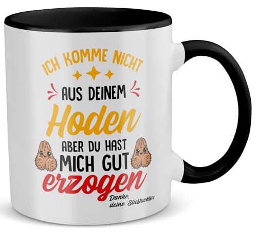 22Feels Stiefvater Geschenk von Stieftochter zum Vatertag Geburtstag, Idee für Stiefpapa Tasse, Bonuspapa, Ersatzvater, Stiefeltern, Kaffeetasse für Männer (Zweifarbig Weiss-Schwarz) von 22Feels