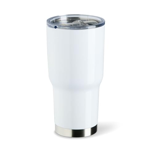 22Feels Sublimationsrohling Edelstahl Thermobecher Weiss 880ml (30oz Tumbler), Doppelwandig mit Deckel, Trinkbecher, Blanko Sublimation Werbegeschenk (1 Stück) von 22Feels