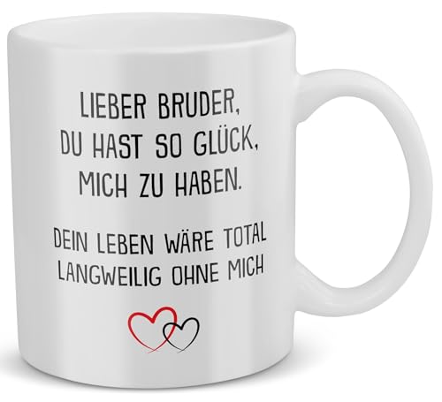 22Feels Tasse, Grosser Bruder Geschenk zum Geburtstag Weihnachten, Männer Jungs Idee, Kaffeetasse mit Spruch, Älterer Bruderherz von 22Feels