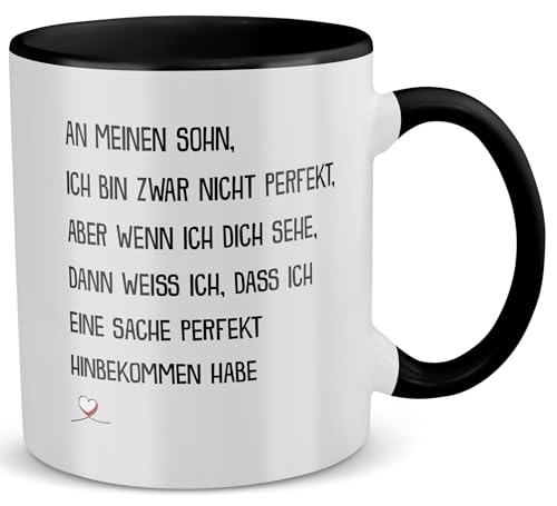 22Feels Tasse, Sohn Geschenk zum 18. Geburtstag, Abitur Abschluss Bachelor Master, An Mein Kind Jungs Männer, 30 20 Jahre, Spruch Kaffeetasse von Eltern Mutter Vater (Zweifarbig Weiss-Schwarz) von 22Feels