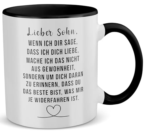 22Feels Tasse, Sohn Geschenk zum 18. Geburtstag, Abitur Abschluss Bachelor Master, Weihnachten, An Mein Kind Jungs Männer, 30 20 Jahre, Spruch Kaffeetasse Firmung Konfirmation (Weiss-Schwarz) von 22Feels