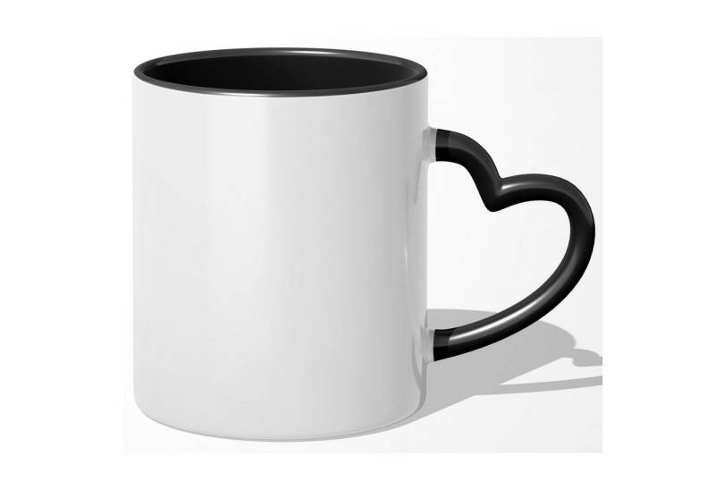 22Feels Tasse 2x Sublimation Rohling Herzhenkel 325ml (11oz) Blanko WEISS-SCHWARZ von 22Feels