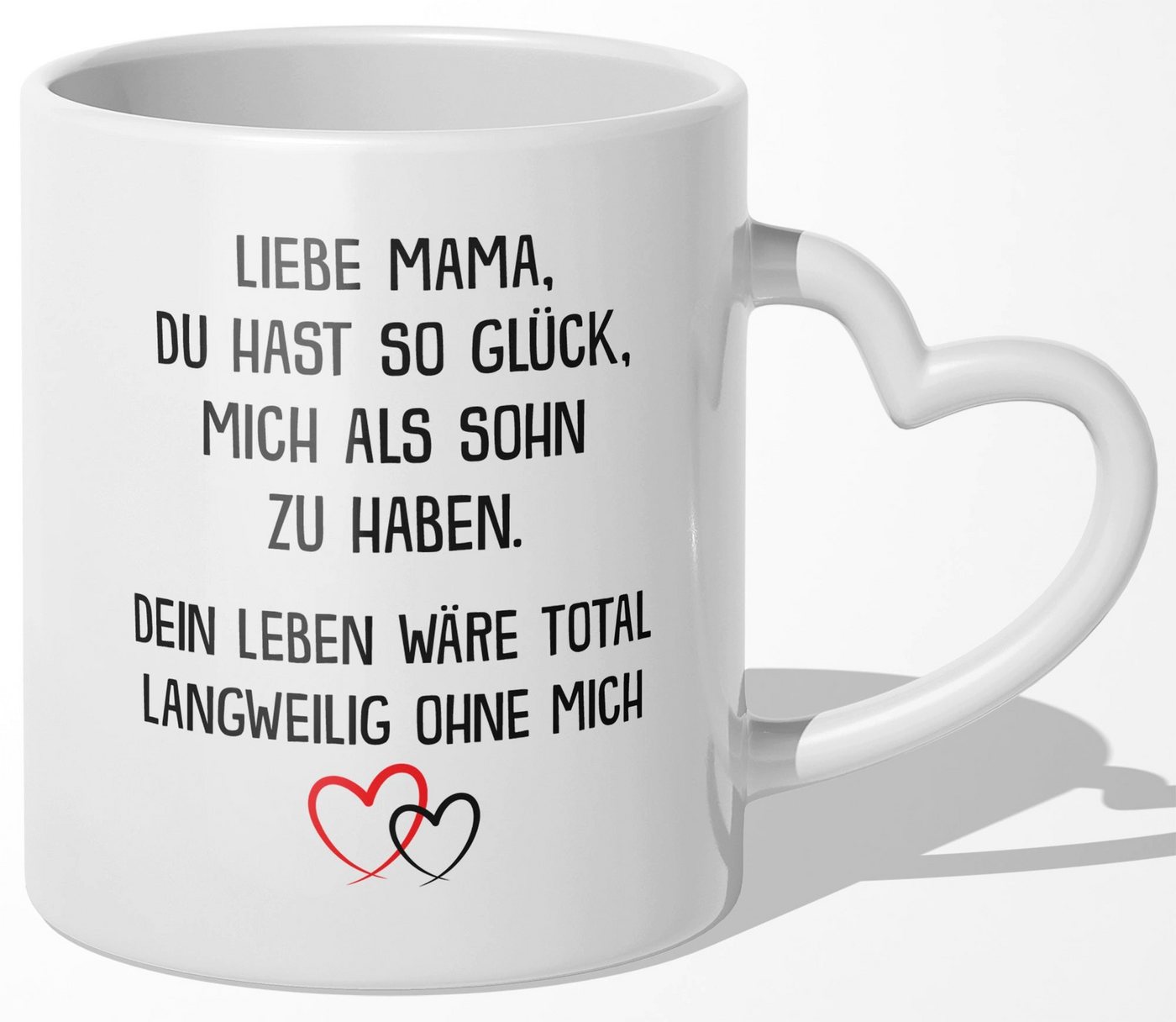 22Feels Tasse Mama Geschenk von Sohn Muttertag Geburtstag Mutter Weihnachten Frauen, Keramik, Made In Germany, Spülmaschinenfest, Herzhenkel von 22Feels