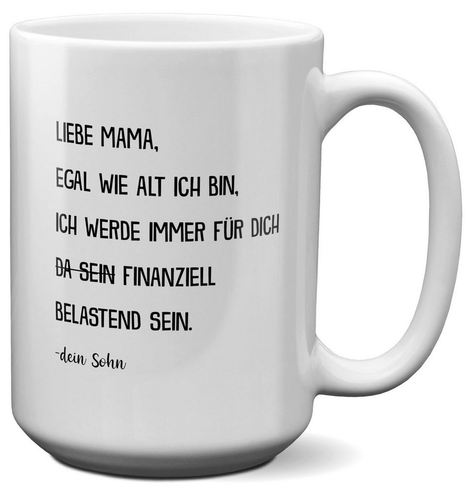 22Feels Tasse Mama Geschenk von Sohn Muttertag Geburtstag Mutter Weihnachten Frauen, Keramik, XL, Made In Germany, Spülmaschinenfest von 22Feels
