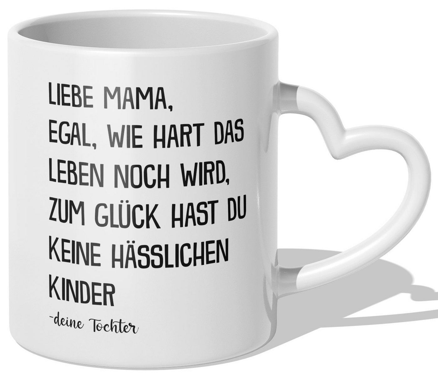 22Feels Tasse Mama Geschenk von Tochter Muttertag Geburtstag Mutter Weihnachten Frau, Keramik, Made In Germany, Spülmaschinenfest, Herzhenkel von 22Feels