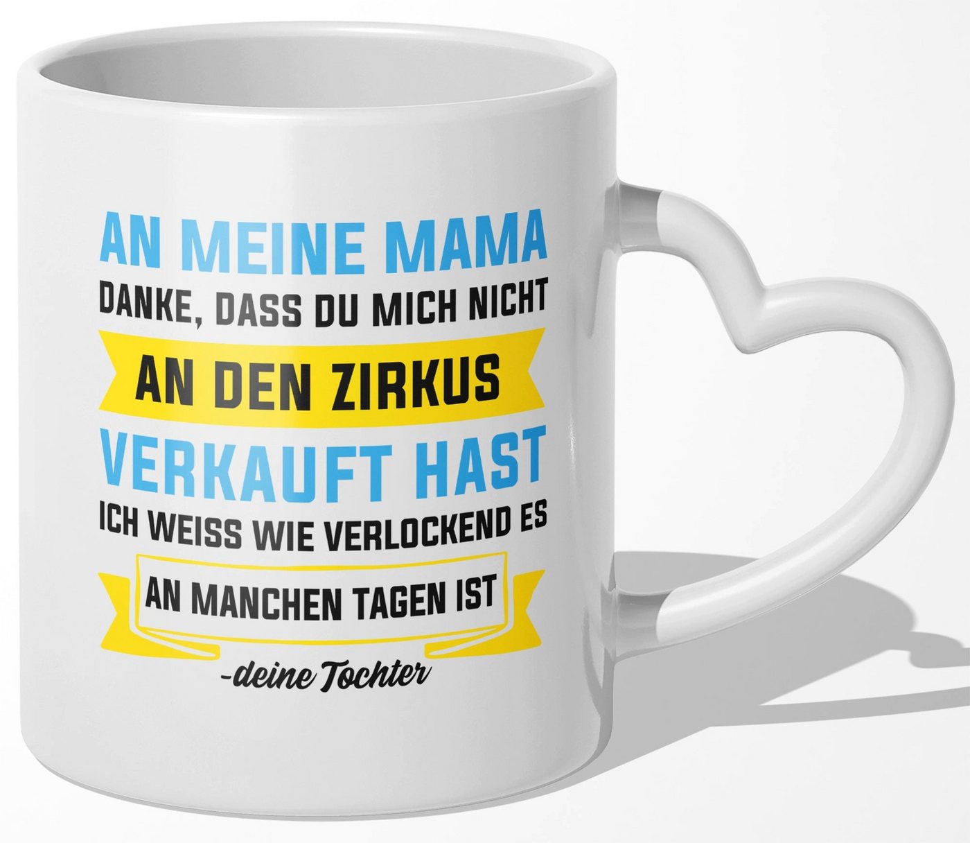 22Feels Tasse Mama Geschenk von Tochter Muttertag Geburtstag Mutter Weihnachten Frau, Keramik, Made In Germany, Spülmaschinenfest, Herzhenkel von 22Feels