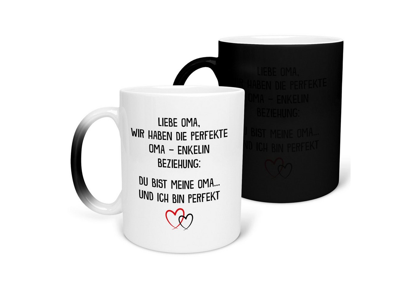 22Feels Tasse Oma Geschenk von Enkelin Geburtstag Grossmutter Kaffeetasse Frau Rente, Keramik, FARBWECHSEL Zaubertasse, Made in Germany von 22Feels