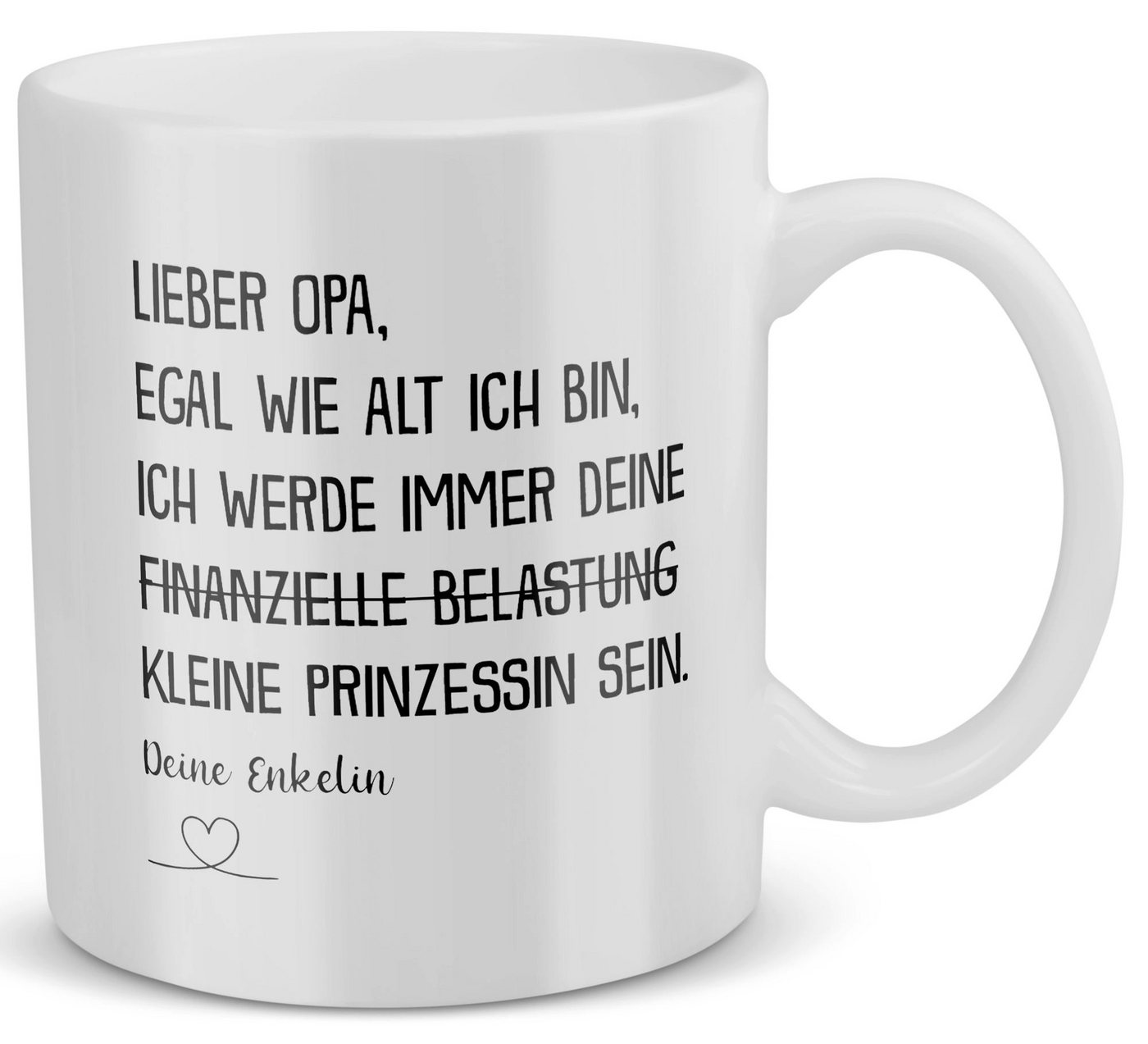 22Feels Tasse Opa Geschenk v Enkelin Geburtstag Grossvater Rente Männer Weihnachten, Keramik, Made in Germany, Spülmaschinenfest von 22Feels