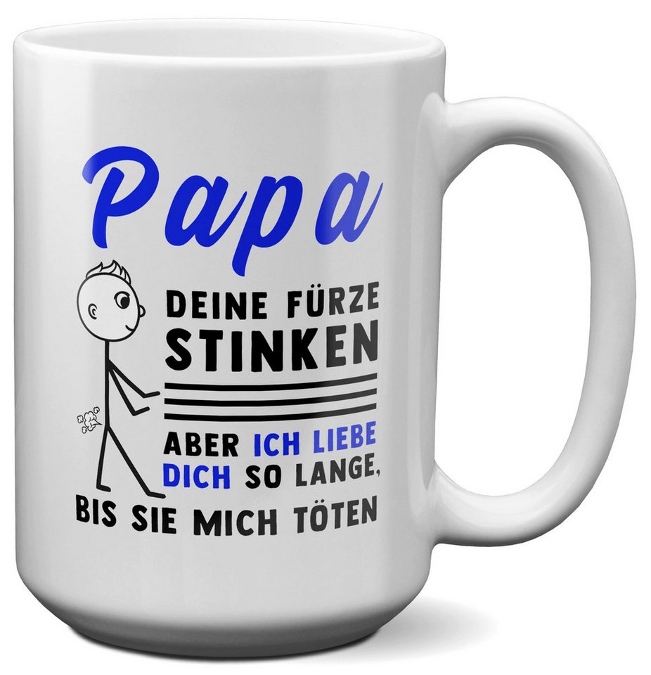 22Feels Tasse Papa Geschenk Fürze Stinken Vatertag Vater Geburtstag Weihnachten Papi, Keramik, XL, Made In Germany, Spülmaschinenfest von 22Feels