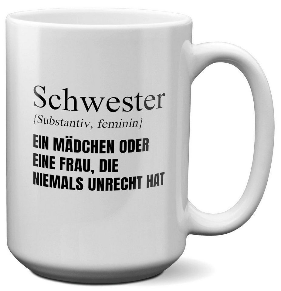 22Feels Tasse Schwester Geschenk Geburtstag Weihnachten Geschwister Mädchen Frauen, Keramik, XL, Made In Germany, Spülmaschinenfest von 22Feels