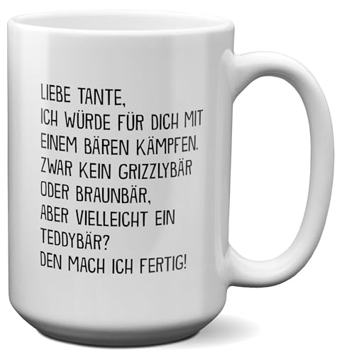 22Feels XL Tasse Tante Geschenk Geburtstag Weihnachten Muttertag, Spruch Kaffeetasse Frauen Haferl, Idee von Nichte Neffe, Familie von 22Feels