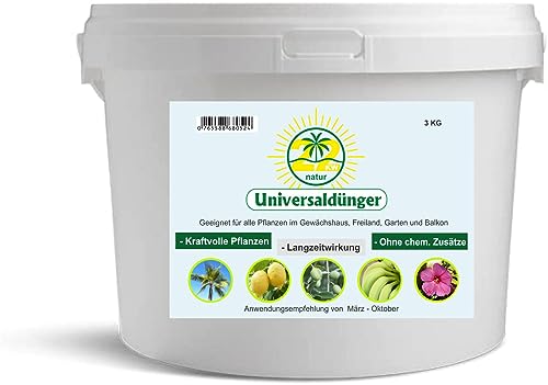 22KW Natur 3KG Universaldünger für Tropische Palmen Pflanzen Bananen Oliven Bäume Zitronen-, Palmen. Pflanzen im Garten Düngen von 22KW