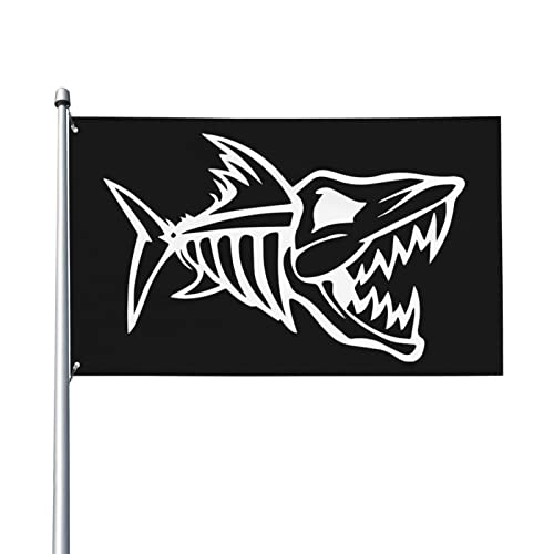 Bannerfahnen 90x150cm, Verärgerte Fischskelette Breeze Flagge Durable Dekorative Fahnen Lustige Außenbanner, Für Veranda, Drinnen Und Draußen von 230