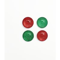 Glitter Weihnachtsmagnete - Rot & Grün // 4 Runde Glasmagnete 2, 5 cm Geschenke Unter 10 Weihnachtsdeko von 23bunniesboutique
