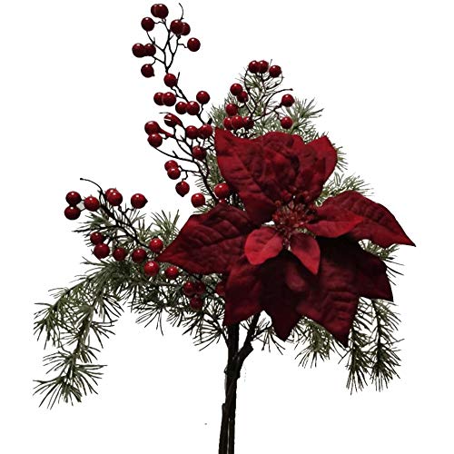 2474U Kunst-Blumen Bouquet RED Christmas Burgundrot naturgetreuer Strauß ca. 65 cm von 2474U