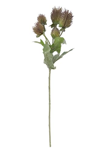 2474U Kunst-Stielblume Edeldistel Distelfrucht grün-lila ca. 45 cm von 2474U