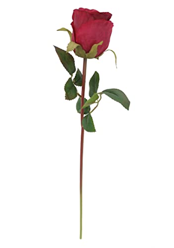 2474U Kunst-Stielblume Rose Dunkelpink ca. 50 cm naturgetreue Bluete Seidenblume von 2474U