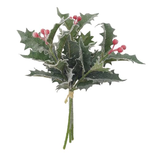 2474U Kunstzweig Winter Lorbeer in Frostlook ca. 33 cm Naturgetreu von 2474U