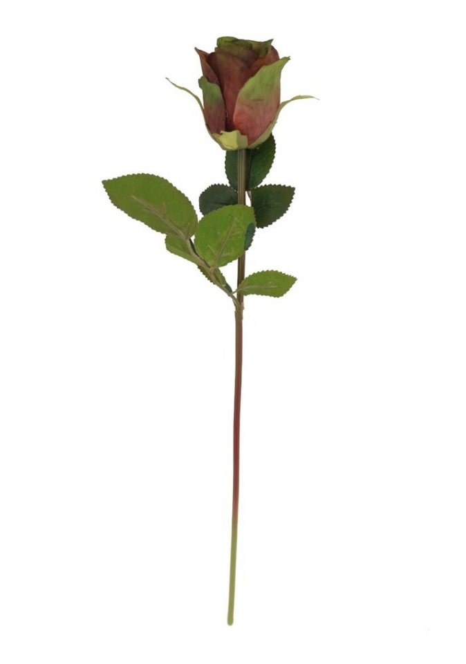 Kunstblume *Edle Stielblume, täuschend echt wirkende Seidenblüte und Blätter Rose (Rosa), 2474U, Höhe 50 cm, künstlich, naturgetreu, täuschend echt von 2474U