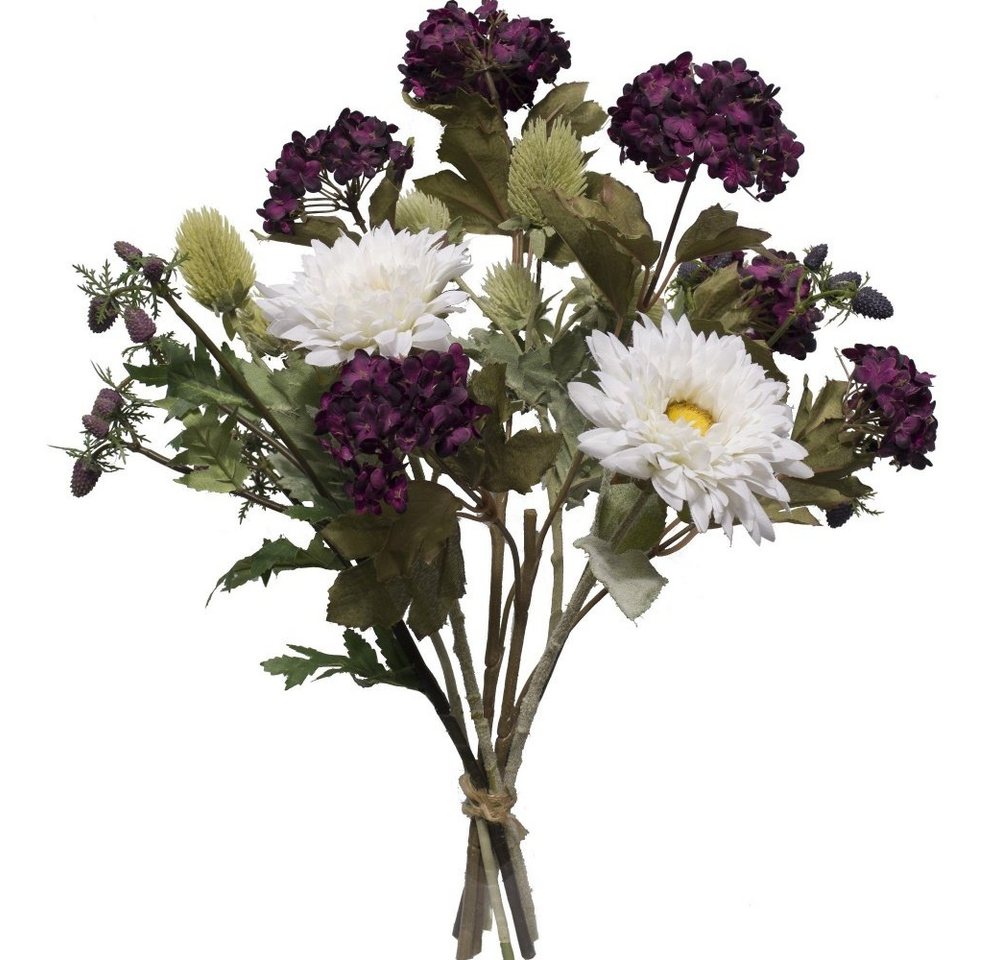 Kunstblume *Gemischter Blumenstrauss aus Schneeball, Aster, Edeldistel Schneeball (Viburnum), 2474U, Höhe 50 cm, künstlich, naturgetreu, täuschend echt von 2474U