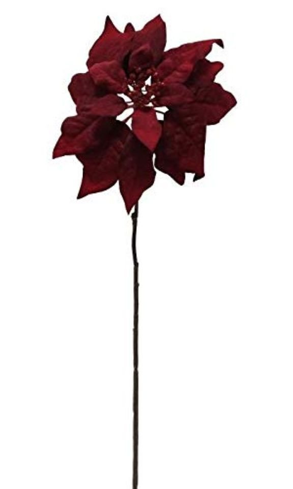 Kunstblume Kunst-Stielblume Weihnachtsstern rot ca. 75 cm naturgetreue Blüte (Euphorbia), 2474U, Höhe 75 cm von 2474U