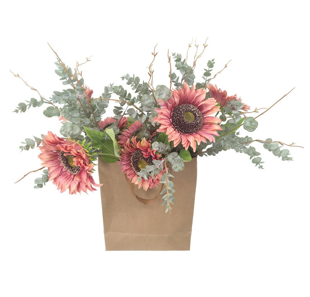 Kunstblumenstrauß Bouquet SOMMERTRAUM in der Deko-Tüte 9-tlg., 2474U, Höhe 60 cm von 2474U