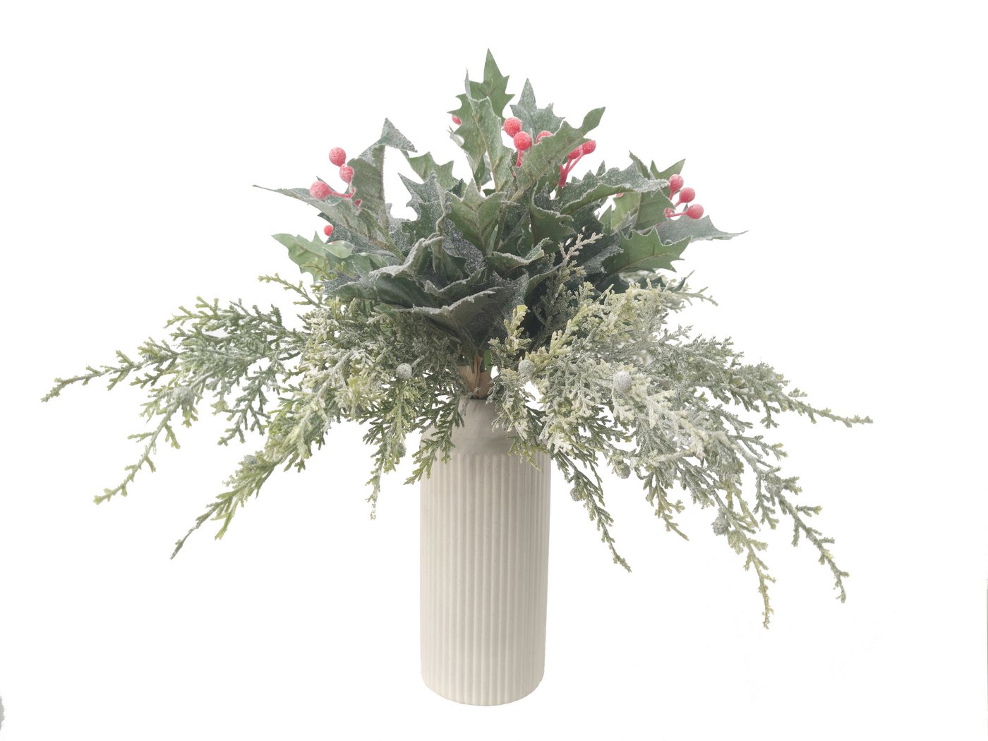 Kunstblumenstrauß Bouquet WINTERLORBEER FROSTLOOK 7-tlg., 2474U, Höhe 60 cm von 2474U